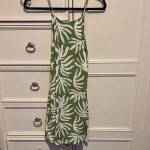 a new day Green and White Palm-Print Slip Dress